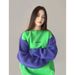 Chic, Beautiful, Fashionable, Color-blocked, New Winter Clothing, Casual Style, High-end Feel, Women's Sweatshirt ZQ7057_ecoleips.com