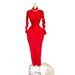 Spring American Style Women's 2-Piece Dress Set Long Sleeve Pleated Maxi Dress With Inner Camisole Sexy_ecoleips.com