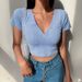 1pcs Summer Women Retro Floral Print T-Shirt Lady Short-Sleeved V-Neck T Shirt Female Sexy Slim Fit Tee Girls Fashion Tops_ecoleips.com