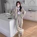 High-End Casual Sports Suit For Women, Winter, Petite Workwear Style, Sweatshirt And Sweatpants Two-Piece Set, Early_ecoleips.com
