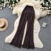 Korean Style High Waisted Polka Dot Casual Straight Leg Pants for Women Slimming Versatile Relaxed Fit Summer Bottoms_ecoleips.com