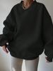 K New Women's Casual Clothing Solid Color Long Sleeve Round Neck Sweatshirt Loose Large Size Sports Shirt_ecoleips.com