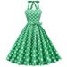 Vintage Retro Polka Dot Belted Backless Dress With Loose Skirt And Puffy Skirt Wholesale_ecoleips.com