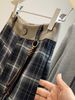 K New Style Stylish Plaid Suit Wide Leg Pants For Women Retro High Waist Slimming A-line Five Quarter Pants_ecoleips.com
