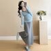 Autumn New Korean Fashion Halter Knitted 2-Piece Maternity Dress_ecoleips.com