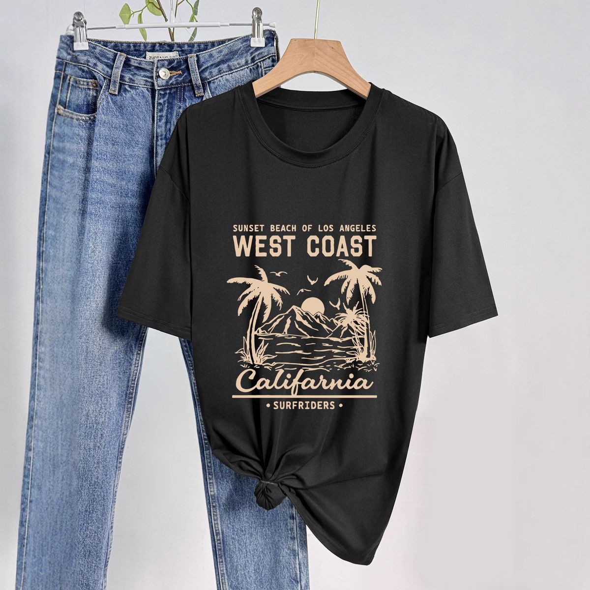 Women's Casual Round Neck Short Sleeve T-Shirt Multi-Color American Style Simple Fashionable Sports Top Solid Printed Loose Fit_ecoleips.com