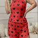 Large Size Suspender Shorts Pajamas Loungewear Set Printed Casual Can Be Worn Outside_ecoleips.com