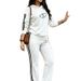 Women's Fashion Heart Print Casual Vacation Two Piece Set Hooded Long Sleeved Pants Outerwear 2043 Print_ecoleips.com