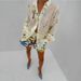 Women's Clothing Fashion Linen Casual Versatile Shirt Cardigan Shorts_ecoleips.com