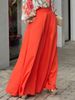 Women's Clothing Fashion Elegant Commuter Large Size Long Sleeve Top High Waist Wide Leg Pants Set_ecoleips.com