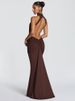Blifanbo Halter Off-shoulder Sexy Maxi Dress Women Gown Elegant Backless Sleeveless Ruched Slim Club Party Long Dress Female_ecoleips.com
