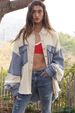 K New Retro Color Blocked Denim Jacket With Lapel And Casual Distressed Edge For Women_ecoleips.com