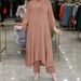 Women's Ice Silk Solid Color Split Stand Collar Shirt And Trousers Set Cross Border Factory New Loose Clothing_ecoleips.com