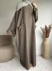 2025 Foreign Trade Middle East Dubai Turkey Autumn Winter Daily Solid Color Versatile Robe Dress_ecoleips.com
