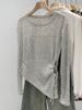 Early Spring Sheer Green Sun-protective Knitted Cardigan For Women, With An Irregular Design, Unique And Beautiful Base_ecoleips.com