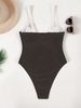 European And American Patchwork Fashion Conservative Belly Conceal One-Piece Swimsuit, Stylish And Comfortable Beachwear_ecoleips.com