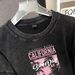 European And American Hip Hop Vintage Short Sleeve T-Shirt For Women Plus Size Loose Oversize Washed Black Print Top_ecoleips.com