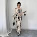 Women's Clothing Women's Autumn and Winter Elegant Pleated Fabric Trumpet Long Sleeve Dress_ecoleips.com