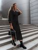 Women's Long Sleeve Shirt Dress With Turn-Down Collar And Button Front - Casual Chic Midi Dress For Spring/Summer_ecoleips.com