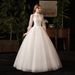 2026 New Fashionable Wedding Dress For Photo Studio And Travel Shoots, Stand Collar, Sheer Sleeves, Slim Fit, Plus Size_ecoleips.com