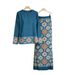 Elegant Two-Piece Maxi Dress Set – 3D Floral Print, Poly-Spandex Blend, High-Low Hemline, Round Neck (S-3XL, 5 Color Options)_ecoleips.com