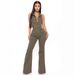 Women's High Elastic Denim Jumpsuit Backless Lapel Sexy European American Fashion Workwear 5091 Cross Border_ecoleips.com