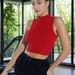 Base Layer Autumn Winter Ribbed High Neck Nylon Sports Vest Quick-Dry Yoga Clothing_ecoleips.com