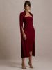 Mozision Cape Long Sleeve Sexy Midi Dress For Women Autumn Winter New Square Collar Back Slit Bodycon Club Party Long Dress_ecoleips.com