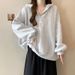 Korean-style Real-shot New V-neck Hooded Sweatshirt For Women, Thin, Korean Version, Loose Fit, Plus Size, Casual_ecoleips.com