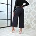 Women's Clothing New Lace Up Stretch Jeans Straight Wide Leg Nine Point Pants_ecoleips.com