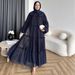 Women's Elegant Tiered Dress – Bubble Sleeves, Waist Tie Belt, Flowy Summer Dress For Casual & Party (Multi-Color & Size Options)_ecoleips.com