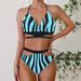Women's Clothing Plus Size Cross-Strap Triangle Bikini Set - Strappy Swimsuit For Spring Fashion Regular Fit Polyester_ecoleips.com