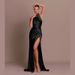 YJ23556 Women's Temperament Stand Collar Long Dress European American Style Halter Neck Sleeveless Slit Slim Fit Summer New_ecoleips.com
