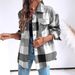 Women's Long Sleeve Checkered Button-Down Shirt For Office & Casual Wear – Classic Fit, Comfortable Polyester, Versatile Styling (S-XXL)_ecoleips.com