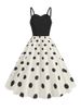 Women's Summer Dresses Sleeveless Spaghetti Straps Polka Dot Print Retro Vintage 50s A Line Party Dress_ecoleips.com