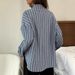 Women's Striped Overshirt Long Sleeve Button Down Shirt Lightweight Linen Blend Open Front Cardigan Loose Fit Boho Chic Spring Fall_ecoleips.com