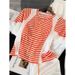 Women's Clothing Sports Casual Suit For Women In Summer Super Hot Design Striped Short Sleeved T Shirt Wide Leg Pants Two Piece Suit_ecoleips.com