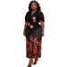 Women's Clothing Pleated Two Piece Set Winter Floral Print Batwing Sleeves Long Skirt Cinching Design Top Bottom Matching Outfit_ecoleips.com