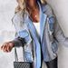 3D Jacquard Knit Sweater Coat – Vintage-Inspired Chenille Cardigan With Denim Accents_ecoleips.com