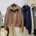 Foreign Trade Women's Autumn Loose-fitting Korean-style Versatile Thin Polo Collar Printed Sweatshirt_ecoleips.com