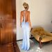 Summer Style Women's Sexy Backless Sleeveless Stand Collar Halter Neck Tie Solid Color Bodycon Dress_ecoleips.com