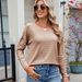 Women's Fashion Striped Knit Sweater With Contrast Color Trim, Loose Fit Long Sleeve Pullover Top For Casual Streetwear_ecoleips.com