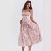 S32126 Spring/Summer Women's European And American Style Strap Short-Sleeve Tube Top Floral Print A-Line Long Dress_ecoleips.com