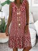 Cross-border 2024 Summer New European And American Clothing, Best-Selling V-Neck Small Floral Print Sleeveless_ecoleips.com