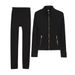 Women's Clothing Define Polka Dot Slim Fit Jacket Set For Women Running Outdoor Yoga Wear Nude Color Top And Pants Sportswear_ecoleips.com
