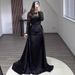 Elegant Satin Mermaid Evening Gown With Beaded Details - Rose Gold & Champagne For Prom, Gala, And Formal Events_ecoleips.com