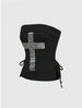 European And American Style Hot Girl Summer New Women's Rhinestone Vest With Colors, Sleeveless, Cropped, Slim-fit,_ecoleips.com