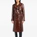 Women's Clothing Spring And Autumn Pu Leather Extended Style Atmospheric Lace Up Leather Coat Windbreaker_ecoleips.com