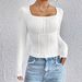 Voya Women's Clothing European And American Women's Clothing 2026 Spring-summer New Slim-fit Square-neck Long-sleeve T-shirt,_ecoleips.com