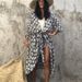 Women's Beach Cover Up – 100% Cotton Leaf Print Kimono – Lightweight Sun Protection Swimwear Wrap – Plus Size Friendly – Vacation Essentials_ecoleips.com